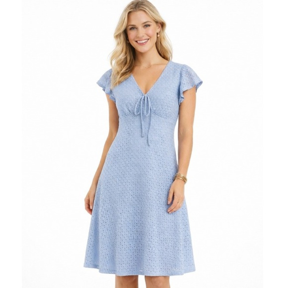 Gilli Berlin Flutter Sleeve‎ Dress Womens Size S Light Blue NWT